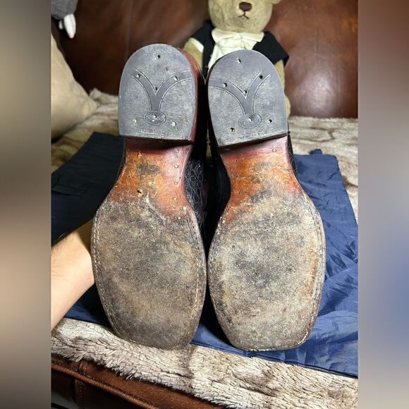 LARRY MAHAN nocona Western Boots Square ToeSz 11 ALLIGATOR CROCODILE - Picture 6 of 12